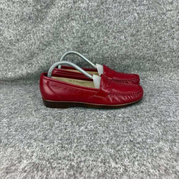 ✅SAS Womens 8.5N Red Leather Tripad Comfort Penny Loafers Slip-On Moccasin Style - Picture 12 of 12